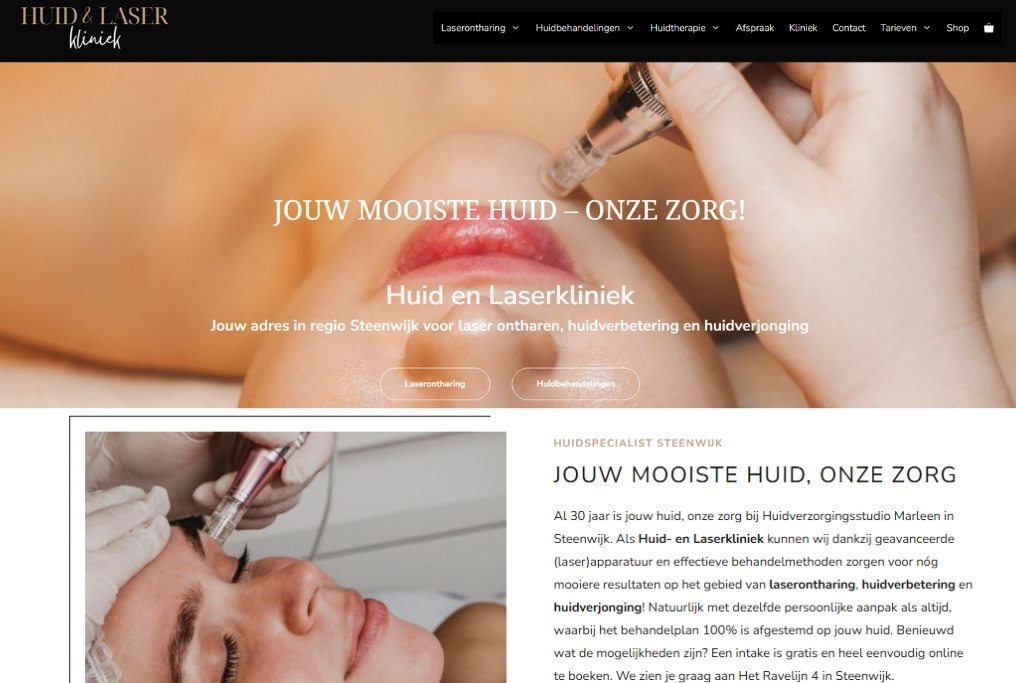 Beauty website - Ondernemend Online - webdesign Peize