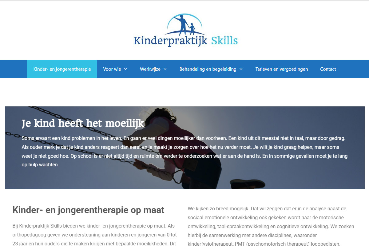 Kinderpraktijk Skills - Webdesign ondernemend online Peize